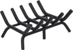 G GOOD GAIN Fireplace Log Grate - 17 inch Firewood Burning Holder Heavy Duty | Fire Log Burning Wrought Iron Rack | Fire Pit Tray for Indoor Chimney Hearth & Outdoor Camping