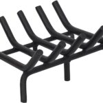 G GOOD GAIN Fireplace Log Grate - 17 inch Firewood Burning Holder Heavy Duty | Fire Log Burning Wrought Iron Rack | Fire Pit Tray for Indoor Chimney Hearth & Outdoor Camping