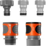 GARDENA (18270-81) 5-Piece Quick Connect Hose Fittings: Garden Hose Quick Connect Kit for 5/8 Inch or 1/2 Inch Hose - Quickly Connect Garden Hoses, Sprinklers, Spray Nozzles, and Accessories.