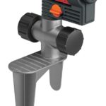 GARDENA 20575 | Up to 2300 sq ft - ZoomMaxx Adjustable Oscillating Sprinkler on Metal Step Spike for Watering Large Area Lawn with US Hose Threads, Yard and Garden. Gardena Quick Connects