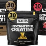 Gains in Bulk Intantized Creatine Bundle, Soluble Pre Workout Powder, Supports Muscle Building, Strength and Performance, Unflavored, Raspberry and Sweet Lemonade, 90 Servings