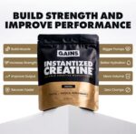 Gains in Bulk Intantized Creatine Bundle, Soluble Pre Workout Powder, Supports Muscle Building, Strength and Performance, Unflavored, Raspberry and Sweet Lemonade, 90 Servings - Image 2