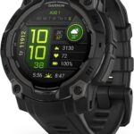 Garmin Instinct® 3 45mm, AMOLED Display, Rugged Outdoor GPS Smartwatch, Metal-Reinforced Bezel, Built-in Flashlight, Up to 18 Days of Battery Life, Black