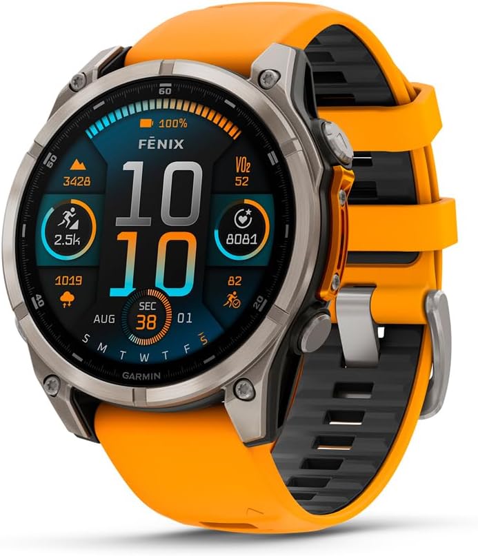Garmin-fenix®-8-–-47-mm-AMOLED-Sapphire-Premium-Multisport.jpg Garmin fēnix® 8 – 47 mm, AMOLED, Sapphire, Premium Multisport GPS Smartwatch, Long-Lasting Battery Life, Dive-Rated, Built-in LED Flashlight, Titanium with Spark Orange/Graphite Band - Image 1