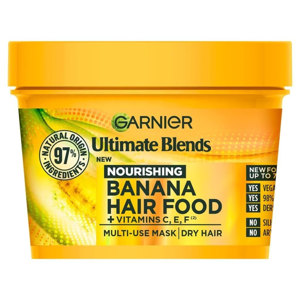 Garnier-Ultimate-Blends-Hair-Food-Banana-3-in-1-Dry-Hair-Mask.jpg Garnier Ultimate Blends Hair Food Banana 3-in-1 Dry Hair Mask Treatment 390ml - Image 1