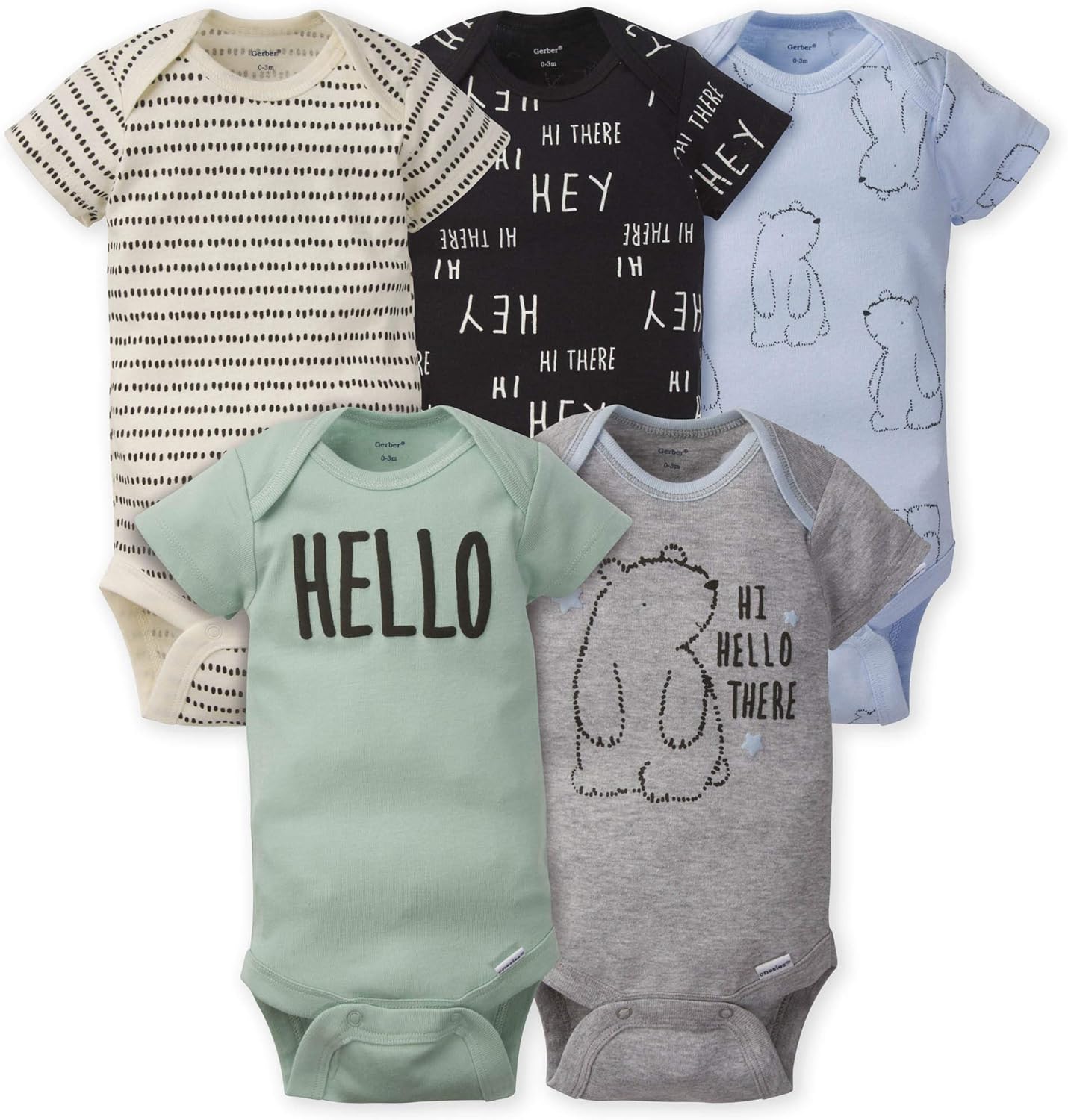 Gerber-Baby-Boys-5-pack-Variety-Onesies-Bodysuits.jpg Gerber Baby Boys' 5-pack Variety Onesies Bodysuits - Image 1