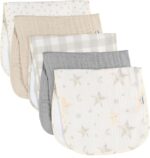 Gerber Baby Boys & Girls Muslin Burp Cloths, Multi Stars, Large Size 20" x 10" - Image 2