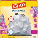 Glad ForceFlex Tall Kitchen Trash Bags, 13 Gallon, Gain Moonlight Breeze, 110 Ct (Package May Vary)