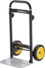 Gorilla 400 lb Capacity Steel Hand Truck, Telescoping Handle, Patented Trailer Locks, 8" No-Flat Wheels, Heavy-Duty Black Hand Truck