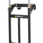 Gorilla 400 lbs. Convertible Steel Hand Truck, Simple Flatbed Conversion; Wide Grip Telescoping Handle, Flat-Free Tires
