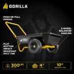 Gorilla Carts GCR-4 Poly Dump Cart, 2-Wheel Garden Wagon with Foldable Handle, 4 cu ft, 300 lb. Capacity, Black/Yellow - Image 2