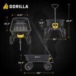 Gorilla Carts Heavy-Duty Dump Cart, Patented Quick-Release Dumping, Steel Frame, 600 lb Capacity, No-Flat 10-Inch Tires, Utility Wagon for Garden, Yard, Beach - Image 2