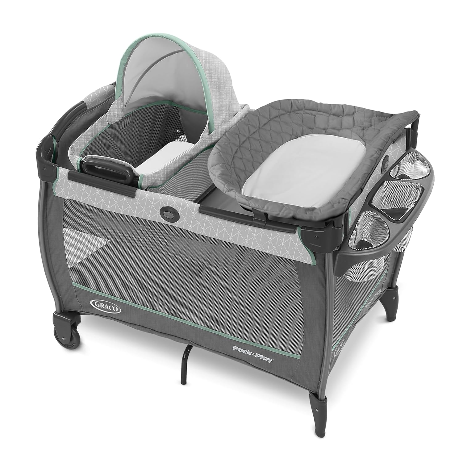 Graco-Pack-n-Play-Close2Baby-Bassinet-Playard-Features-Portable-Bassinet.jpg Graco Pack 'n Play Close2Baby Bassinet Playard Features Portable Bassinet Diaper Changer and More, Derby - Image 1