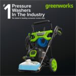 Greenworks 2000 PSI (1.2 GPM) Electric Pressure Washer (25°, 40°, Soap, and Turbo Nozzle) For Use On Decks, Fences, Concrete Patios, Sidewalks & More. Medium-Duty - Image 2