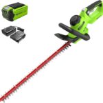 Greenworks 40V 24" Cordless Hedge Trimmer (1" Cutting Capacity), 2.0Ah USB Battery and Charger Included