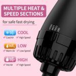 Hair Dryer Brush Blow Dryer Brush in One, Upgraded 4 in 1 Hair Dryer and Styler Volumizer with Negative Ion Anti-frizz Ceramic Titanium Barrel Hot Air Hair Straightener Brush - Image 2