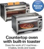 Hamilton Beach 2-in-1 Countertop Toaster Oven and Long Slot 2 Slice Toaster, 60 Minute Timer and Automatic Shut Off, Shade Selector, Stainless Steel (31156) - Image 2