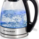 Hamilton Beach Electric Tea Kettle, Water Boiler & Heater, 1 Liter, 1500 Watts for Fast Boiling, BPA Free, Cordless Serving, Auto-Shutoff & Boil-Dry Protection, Blue LED, Glass (40930)