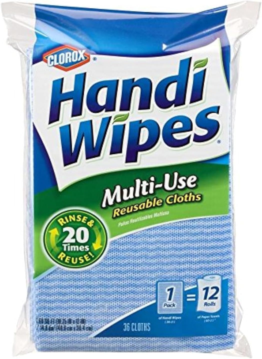 Handi-Wipes-Clorox-Multi-Use-Reuseable-Cloths-36-Count.jpg Handi Wipes Clorox Multi-Use Reuseable Cloths, 36 Count - Image 1