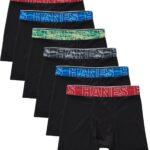 Hanes Boys' Underwear Boxer Briefs Pack, 6-pack, Hanes Moves X-temp Boxer Brief Underwear for Boys, Moisture-wicking
