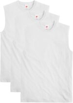 Hanes Men's Essentials Midweight Muscle T-Shirt Pack, Cotton Muscle Tank Shirts, 3-Pack