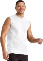 Hanes Men's Essentials Midweight Muscle T-Shirt Pack, Cotton Muscle Tank Shirts, 3-Pack - Image 2