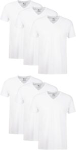 Hanes Men's Undershirts T-Shirt Pack, V-Neck Cotton Tees for Men, Moisture-Wicking, Odor Control, White Multi-Pack