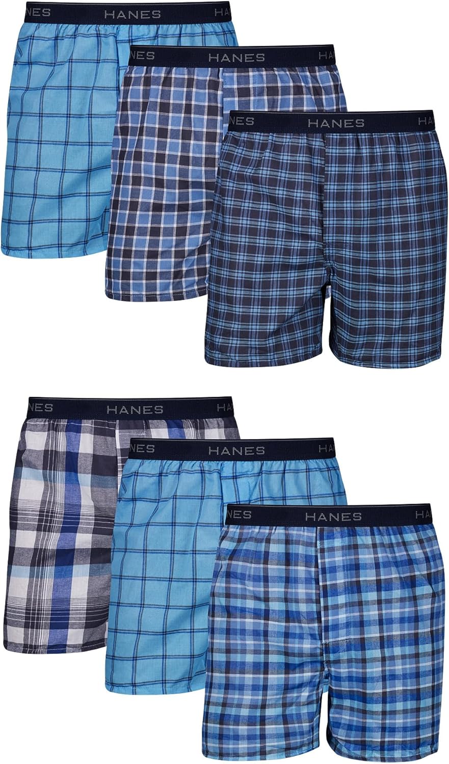 Hanes-Mens-Underwear-Boxers-Pack-Cool-Breathable-Cotton-Underwear.jpg Hanes Men's Underwear Boxers Pack, Cool & Breathable Cotton Underwear, Moisture-Wicking Boxers for Men - Image 1