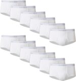 Hanes Men's Underwear Brief Pack, Full Rise Cotton Briefs, Moisture-Wicking Underwear, White, Multi-pack