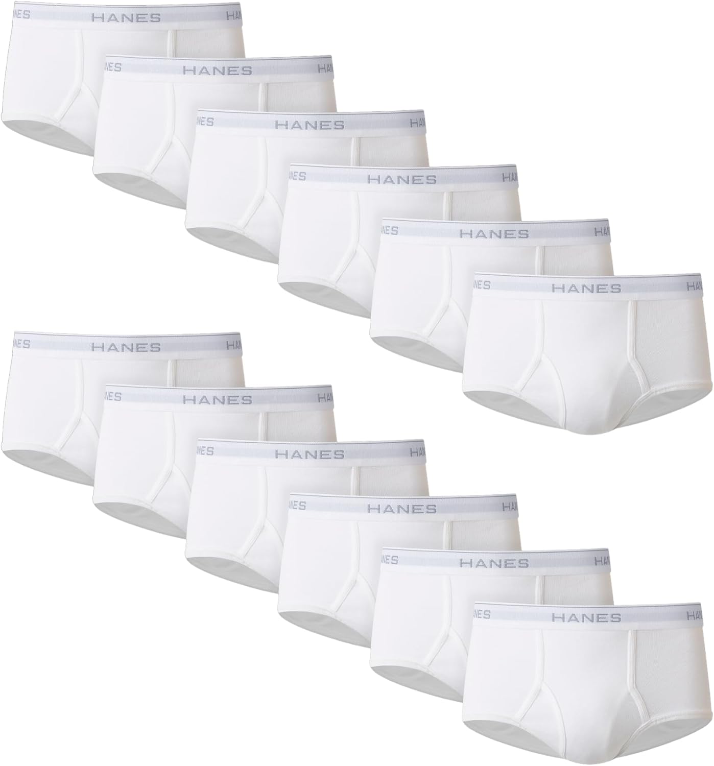 Hanes-Mens-Underwear-Brief-Pack-Full-Rise-Cotton-Briefs-Moisture-Wicking.jpg Hanes Men's Underwear Brief Pack, Full Rise Cotton Briefs, Moisture-Wicking Underwear, White, Multi-pack - Image 1