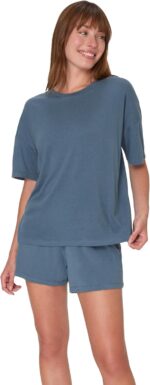 Hanes Women's Pajamas Set, Comfywear Pajamas for Women Set, Originals SupertSoft Loungewear, T-Shirt & Sleep Shorts