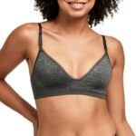 Hanes Women's Wireless T-Shirt Bra, Comfy Support Lightweight Lounge Bra, Convertible Straps