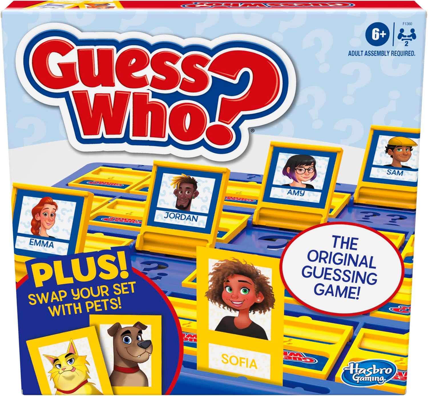 Hasbro-Gaming-Guess-Who-Board-Game-with-People-and-Pets.jpg Hasbro Gaming Guess Who? Board Game, with People and Pets Cards, The Original Guessing Game for Kids, Ages 6 and Up, Easter Gifts for Boys and Girls (Amazon Exclusive) - Image 1