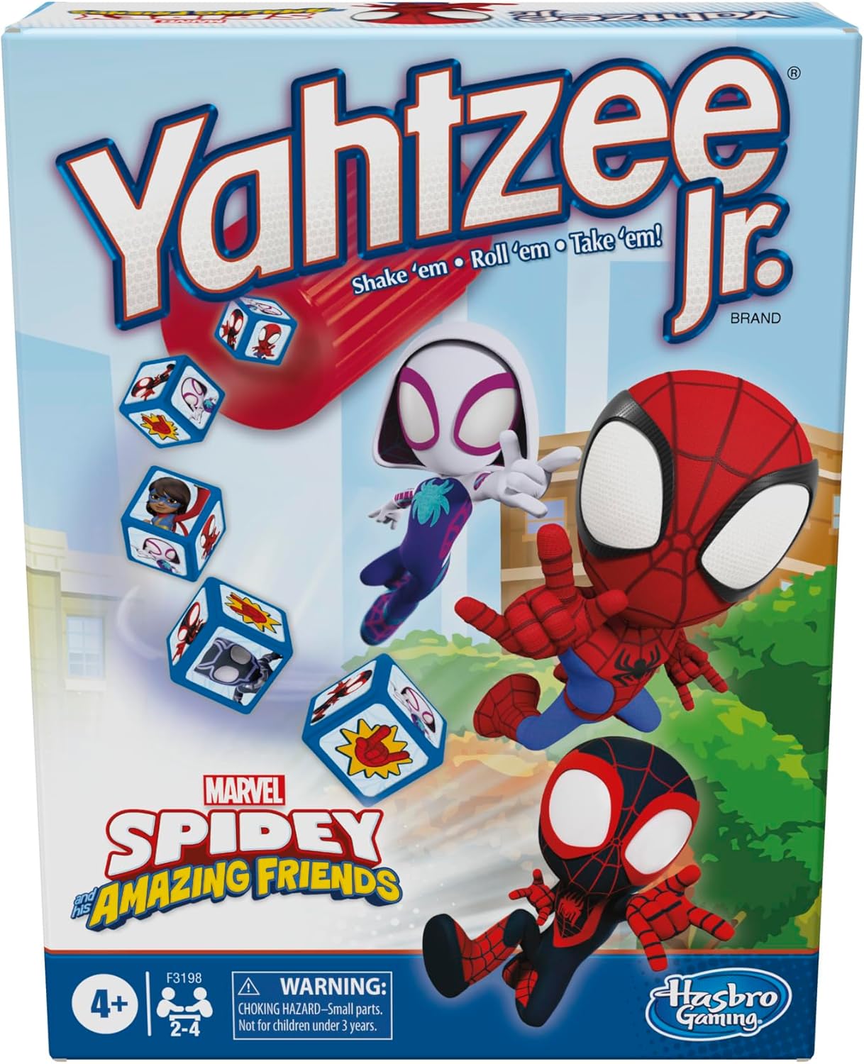 Hasbro-Gaming-Spidey-and-His-Amazing-Friends-Yahtzee-JrMarvel-Edition.jpg Hasbro Gaming Spidey and His Amazing Friends Yahtzee Jr.Marvel Edition Board Game for Kids, Ages 4 and Up (Amazon Exclusive) - Image 1