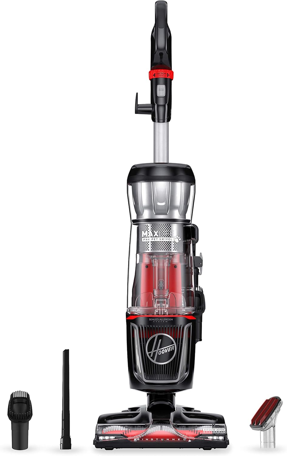 Hoover-MaxLife-Pro-Pet-Swivel-Vacuum-Cleaner-Bagless-Upright-Vac.jpg Hoover MaxLife Pro Pet Swivel Vacuum Cleaner, Bagless Upright Vac, HEPA Media Filtration, for Carpet and Hard Floors, WindTunnel Technology, Corded Vacuum Cleaners for Home Use - Image 1