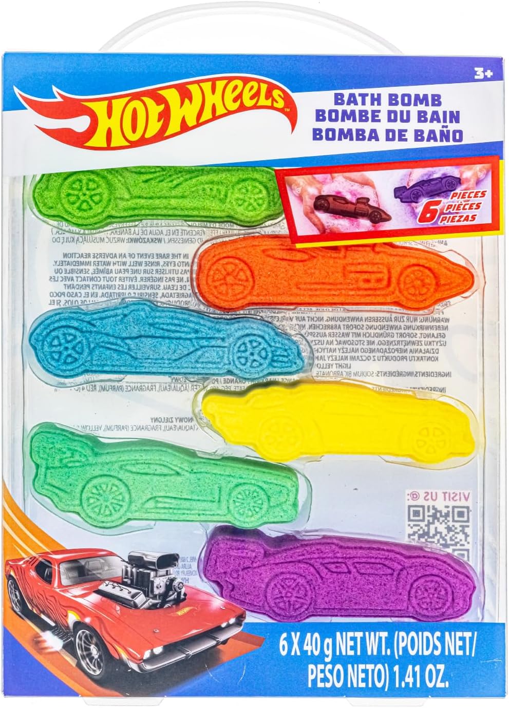 Hot-Wheels-6-Piece-Bath-Bombs-for-Kids-Bubble-Gum.jpg Hot Wheels 6 Piece Bath Bombs for Kids, Bubble Gum Scented, Bath Toys for Kids, Ages 3+, by Townley Girl - Image 1