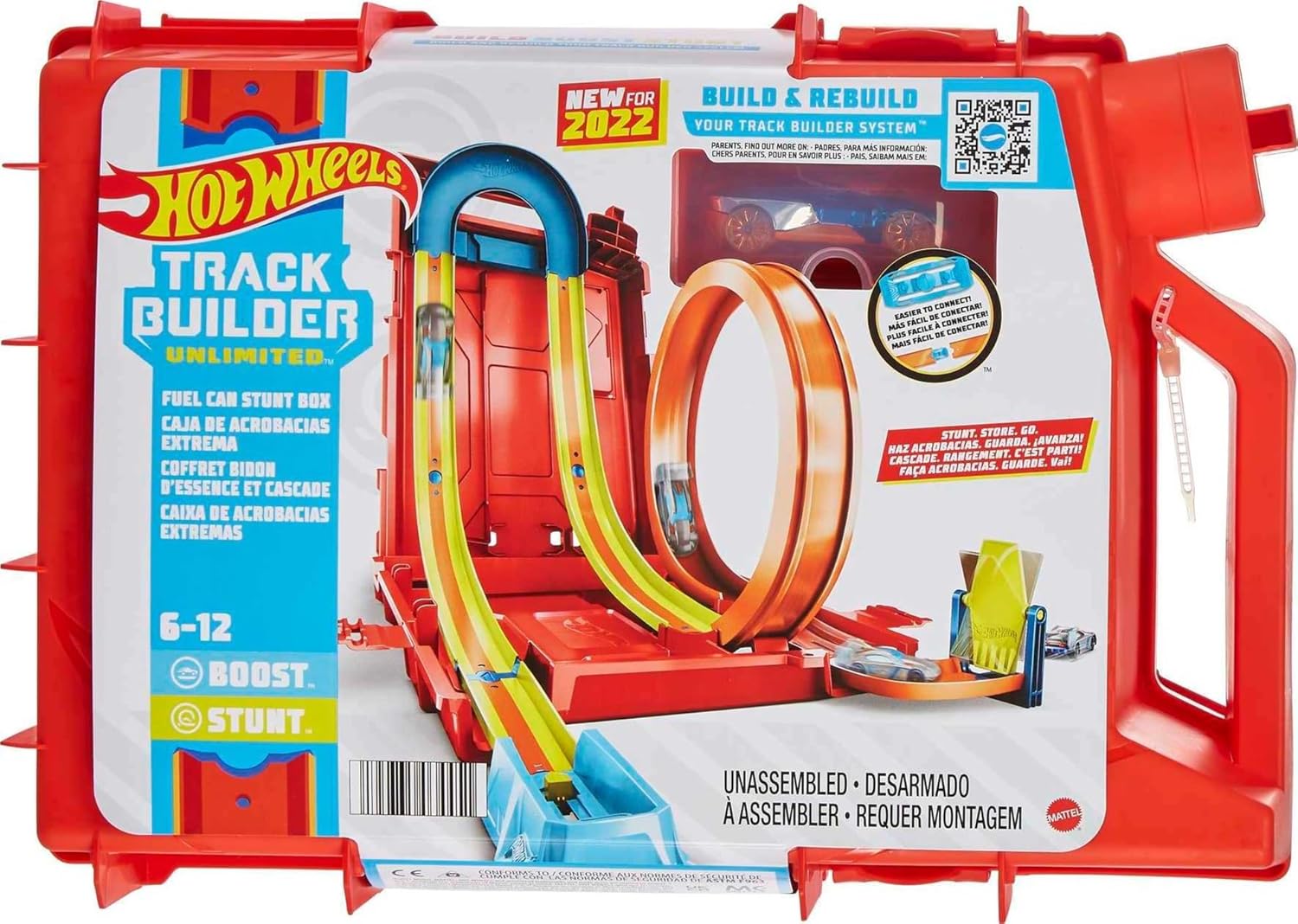 Hot-Wheels-Toy-Car-Set-Track-Builder-Unlimited-Playset-Fuel.jpg Hot Wheels Toy Car Set, Track Builder Unlimited Playset Fuel Can Stunt Box, 14 Component Parts & 1:64 Scale Vehicle - Image 1