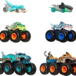 Hot Wheels Toy Cars & Monster Trucks, Sharks vs. Dinos Multipack with 8 Total Vehicles, Including Big Rigs, 1:64 Scale Monster Trucks & 1:64 Scale Hot Wheels Vehicles​​