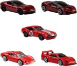 Hot Wheels Toy Ferrari Cars, Die-Cast 5-Pack in 1:64 Scale, Officially Licensed Set of 5 Ferrari Collectible Vehicles for Play or Display - Image 2