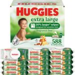 Huggies Extra Large Baby Wipes, Unscented, 14 Flip-Top Packs, 588 XL Wipes Total, Packaging May Vary