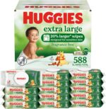 Huggies Extra Large Baby Wipes, Unscented, 14 Flip-Top Packs, 588 XL Wipes Total, Packaging May Vary