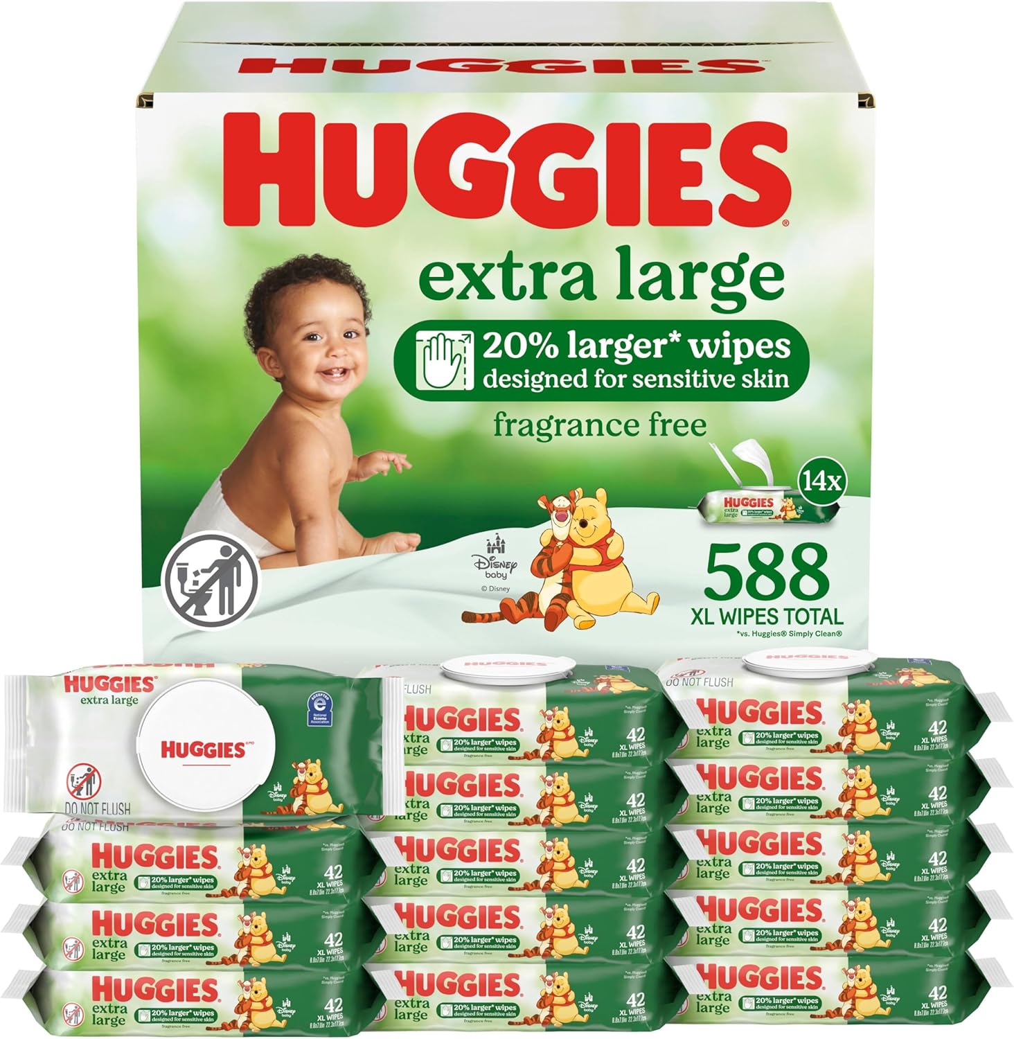 Huggies-Extra-Large-Baby-Wipes-Unscented-14-Flip-Top-Packs-588.jpg Huggies Extra Large Baby Wipes, Unscented, 14 Flip-Top Packs, 588 XL Wipes Total, Packaging May Vary - Image 1