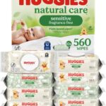 Huggies Natural Care Sensitive Baby Wipes, Unscented, Hypoallergenic, 99% Purified Water, 10 Flip-Top Packs (560 Wipes Total)