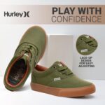 Hurley Marley Kids Lace Up Canvas Sneakers – Low Cut Skateboarding Shoes for Kids, Sports Shoes for Boys and Girls - Image 2
