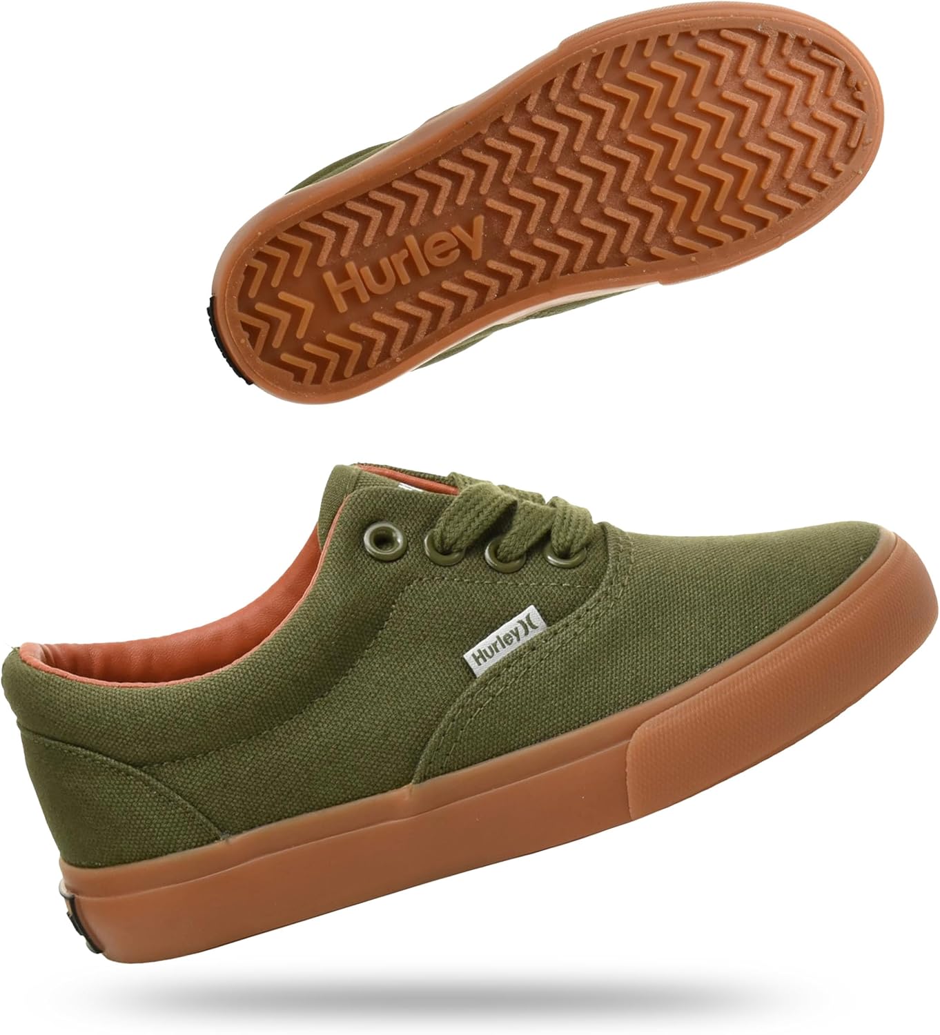 Hurley-Marley-Kids-Lace-Up-Canvas-Sneakers-–-Low-Cut.jpg Hurley Marley Kids Lace Up Canvas Sneakers – Low Cut Skateboarding Shoes for Kids, Sports Shoes for Boys and Girls - Image 1