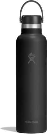 Hydro Flask Water Bottle - Insulated Stainless Steel - Non Spill, Leakproof in 24 Oz Tonal Black