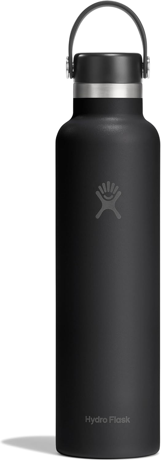 Hydro-Flask-Water-Bottle-Insulated-Stainless-Steel-Non.jpg Hydro Flask Water Bottle - Insulated Stainless Steel - Non Spill, Leakproof in 24 Oz Tonal Black - Image 1