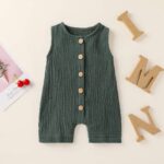 Infant Newborn Baby Boys Girls Cotton Linen Romper Summer Jumpsuit Sleeveless Overalls Clothing Set - Image 2