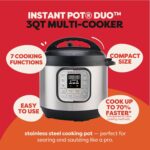Instant Pot Duo 7-in-1 Mini Electric Pressure Cooker, Slow Rice Cooker, Steamer, Sauté, Yogurt Maker, Warmer & Sterilizer, Includes Free App with over 1900 Recipes, Stainless Steel, 3 Quart - Image 2