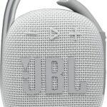 JBL Clip 4 - Portable Mini Bluetooth Speaker, big audio and punchy bass, integrated carabiner, IP67 waterproof and dustproof, 10 hours of playtime, speaker for home, outdoor and travel (White)